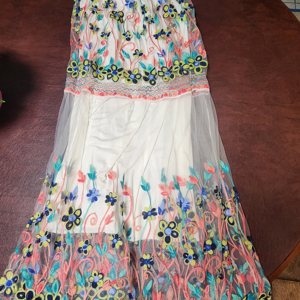 Vibrant Floral Embroidered Skirt